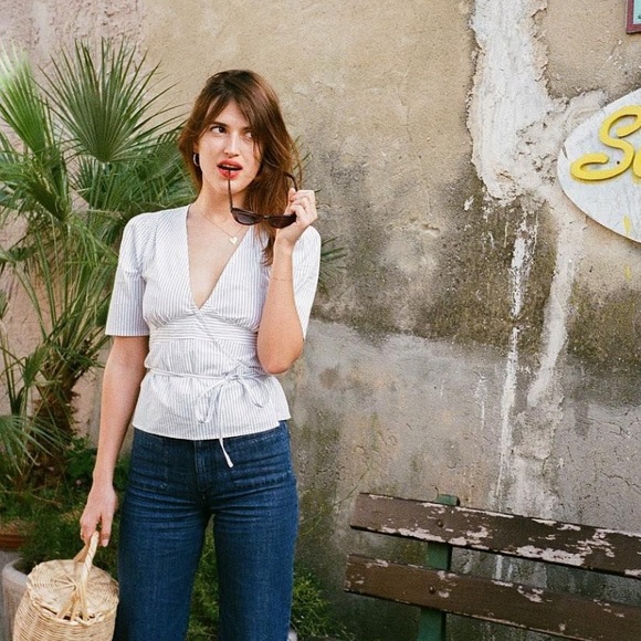 Rouje Tops - Rouje Paris Lulu Cotton Wrap Top - EU 40